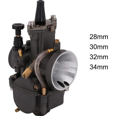 30 mm PWK Vergaser, Aluminiumlegierung, universell für Motorrad, Pitbike, ATV, Roller, Dunkelgrau