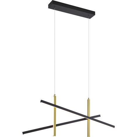 QAZQA Lampada a sospensione di design X nera con oro con LED