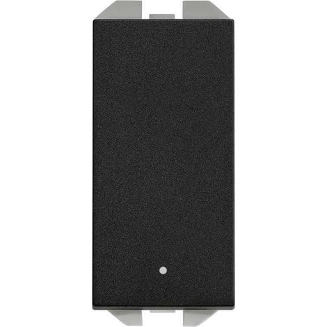 SIMON 270 Pulsante inciso luce luminosa 10A stretto nero opaco 20001161-098