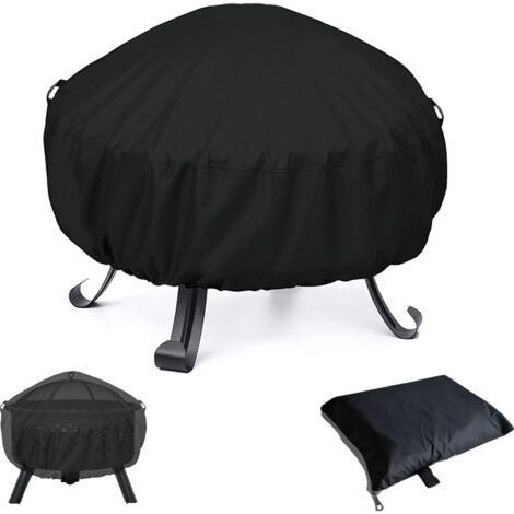 Protective Cover for Round Waterproof Barbecue Fire Pit, Windproof, Tear-Resistant Fire Pit Cover, 210D Oxford Fabric Barbecue Fire Pit Cover, Fire Pit Covers 122x46cm (1/4)