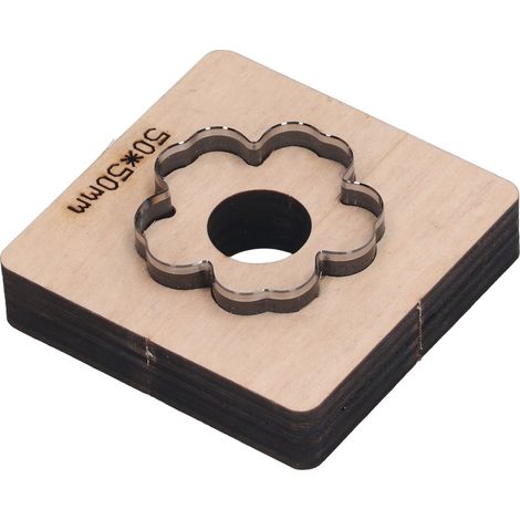 Matrice de découpe en forme de fleur en acier allié, matrice de poinçonnage creuse, matrice de perforation du cuir avec plaque en bois (1/5)