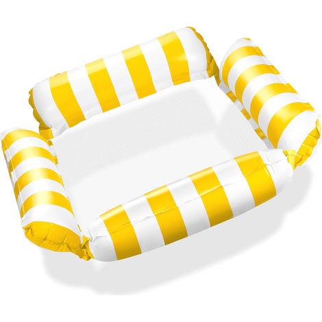 Matelas gonflable pour piscine, hamac à eau avec filet, matelas gonflable à eau avec 4 chambres à air, fauteuil de fête de piscine, hamac pour jouets aquatiques, accessoires de piscine pour