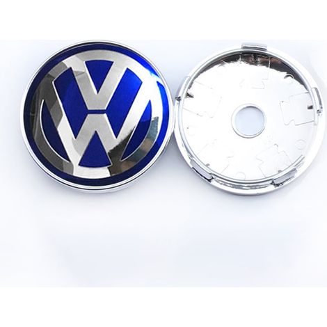 4 Enjoliveurs de Moyeu VW 60mm - Capuchons Centraux Standard avec Logo Auto pour Jantes Personnalisées