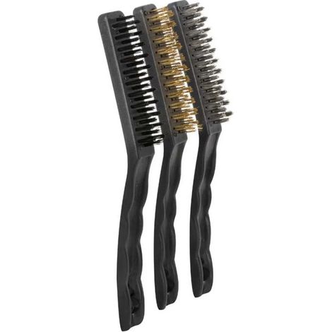 Strumento per pulizia giardino jbm set 3 spazzole metallo ergonomiche (1/3)