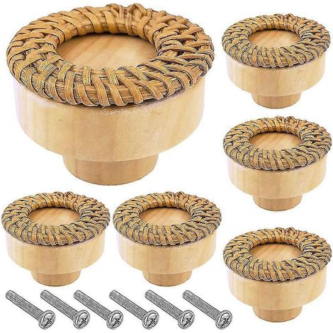 6 Pack Boho Cabinet Boutons Ratifs Ronds Er Boutons et S Tire Wic (1/5)