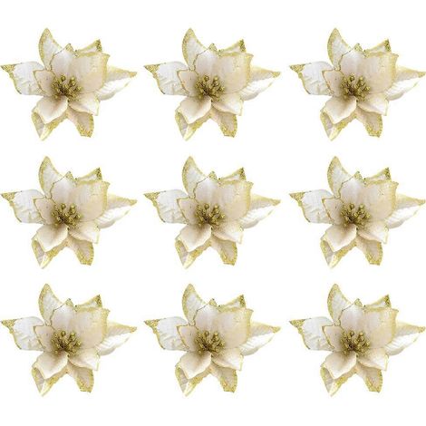 36-teiliges Set weihnachtlicher Deko-Stoffblumen für Partys-13X13 CM-Golden (1/3)