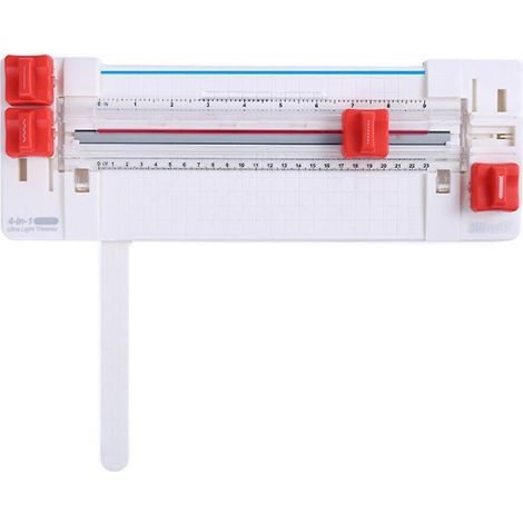 KW-trio 4-in-1 Mini-Papierschneider, Rollschneider, 23 cm Schnittlänge für A3- und A4-Papier, Tischpapier, Kupferweiß