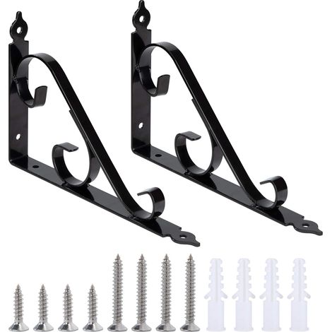 Wandregalhalterung aus Metall, 90-Grad-Dreieckwinkelhalterung, multifunktionale Regalstütze mit Schrauben für Garten, Badezimmer, Küche, 250 mm  164 mm, 1 Paar (Schwarz)