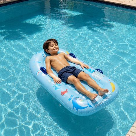 Flotador inflable para piscina con asas, colchón inflable para piscina, colchón inflable, silla flotante para piscina, esterilla para tomar el sol, tabla de surf inflable (1/5)