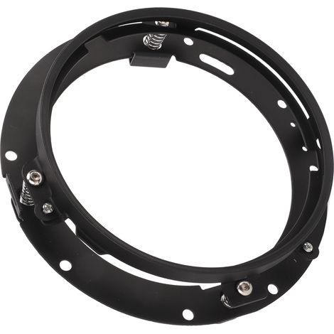 Support de montage rond noir pour optique moto 7 pouces, adaptateur anneau fixation phare, support de phare moto noir, bague adaptatrice 7 inch. (1/5)