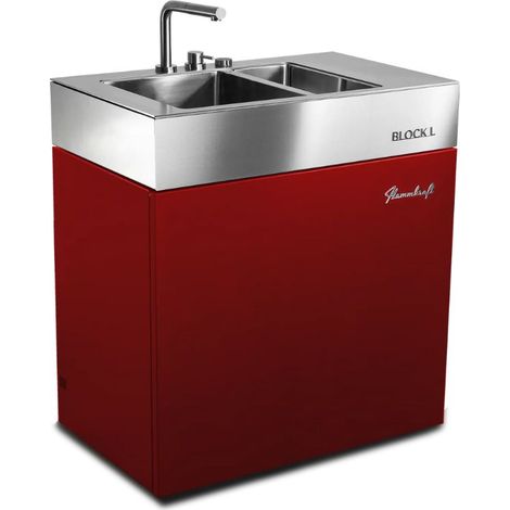 Flammkraft Outdoor-Küchenmodul BLOCK L Rubin Waschbecken Grillmodul BBQ (1/5)