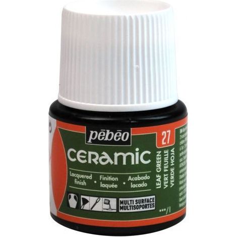 Peinture - Pébéo - Céramic - Vert feuille - 45ml - Opaque et brillante (1/4)
