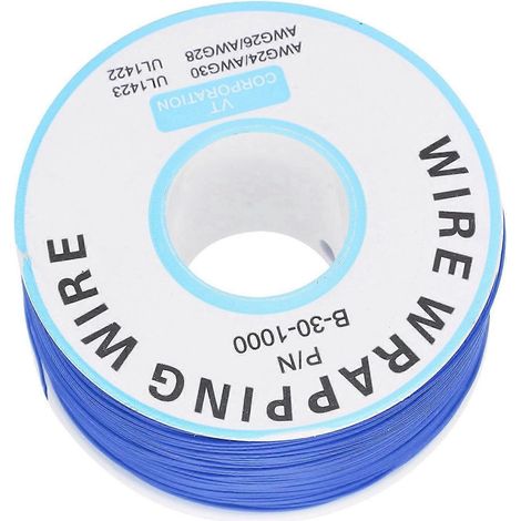 Câble de connexion pour circuit imprimé (simple) en fil de cuivre enroulé – Bleu (1/4)
