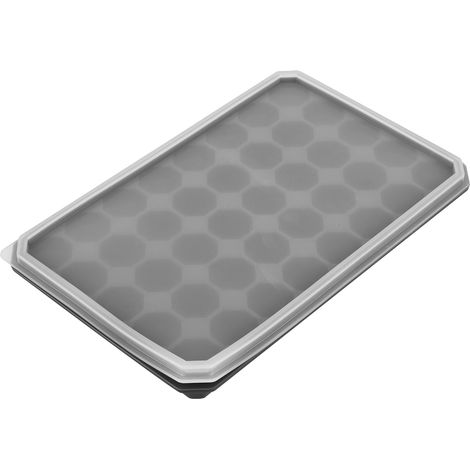 Silikon-Eiswürfelform mit 40 Fächern, abnehmbarem Deckel, Schwarz (1/5)