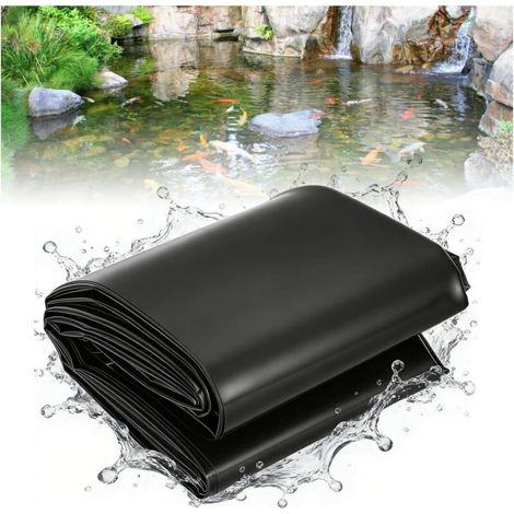 Bâche pour bassin - 3 x 3 m - Noir - En PEHD de 0,2 mm d'épaisseur - Résistant aux intempéries - Pour l'intérieur et l'extérieur - Ideal para étang à poissons, fontaine et jeu d'eau