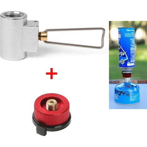 Valve de gonflage pour réservoir de gaz, convertisseur pour fourneau de camping, adaptateur pour bouteille de gaz plate/longue, adaptateur pour réchaud à gaz, accessoires pour réchaud de camping, réch (1/5)