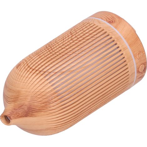 200-ml-Mini-Luftbefeuchter mit Hohlkammer, Nachtlicht, USB-betriebener Aromadiffusor (5 V), helle Holzmaserung (1/5)
