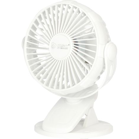 Mini ventilador USB tipo clip Fune 3W Blanco (1/5)