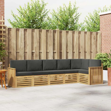 vidaXL Outdoor-Sofagarnitur 6 pcs Weiß und Anthrazit (1/5)