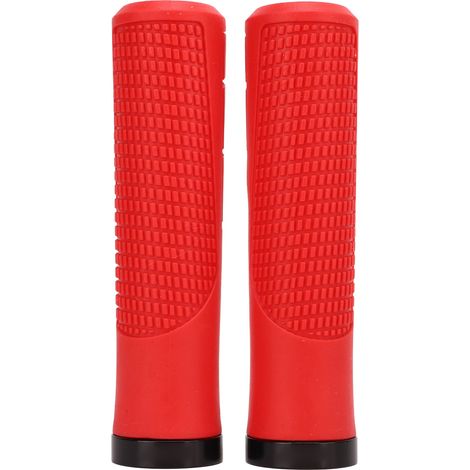 2 Poignées de guidon en caoutchouc antidérapantes pour VTT, absorbant les chocs, couleur rouge - Lot de 2 (1/5)