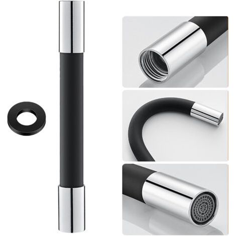 Tuyau d'extension pivotant à 360° pour robinet, tube en silicone avec joint étanche, aérateur à bulles, rallonge flexible pour robinet, buse d'économie d'eau (1/5)
