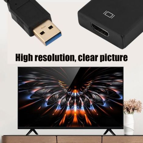 Adaptateur USB vers HDMI - Non spécifié - 1080P - USB 3.0 - Noir - Vidéo HD Étiquette (1/4)