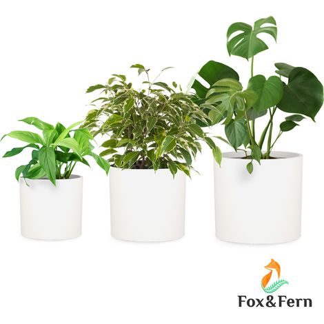Gendt Pflanztopf Übertopf 3er-Set 3 Größen S/M/L Faserstein In/Outdoor (1/5)