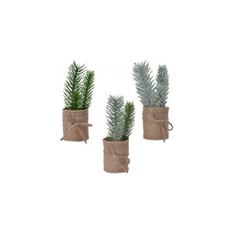 Mini sapin de Noël en sac de jute assorti 5x h15 cm 1 pcs