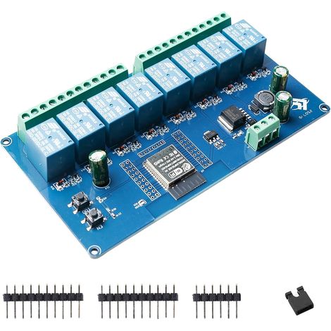 Module relais 8 canaux avec WiFi Bluetooth, DC5-30 V/AC250 V, carte de développement pour projets DIY Smart Home et IoT, programmation facile avec IDE (1/5)