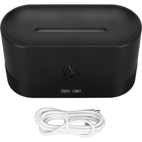 Diffuseur d'arômes 180 ml USB, effet flamme et brume légère, brumisateur pour aromathérapie, humidificateur pour chambre, salon et bureau, noir (1/5)