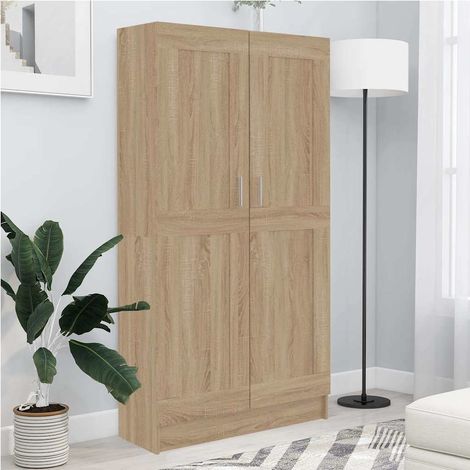 802726 vidaXL Book Cabinet Sonoma Oak 82,5x30,5x150 cm Engineered Wood (1/5)