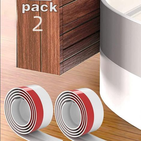 Soufflet de porte adhésif 2 pièces - 2" x 39" - Coupe personnalisable - Isolation bruit et poussière - Portes intérieures et extérieures - Blanc - Joint de porte (1/4)