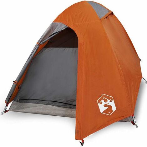 tente de camping double imperméable orange en forme de dôme
