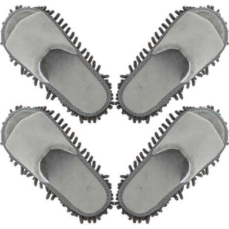 2 paires de chaussons-serpillères réutilisables pour le nettoyage des sols (1/5)