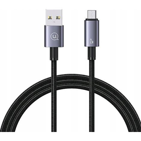 USAMS USB-zu-Micro-USB-Kabel 2A 1,2m Schnellladekabel Stahl/Angelaufen SJ668USB01 (US-SJ668) (1/5)