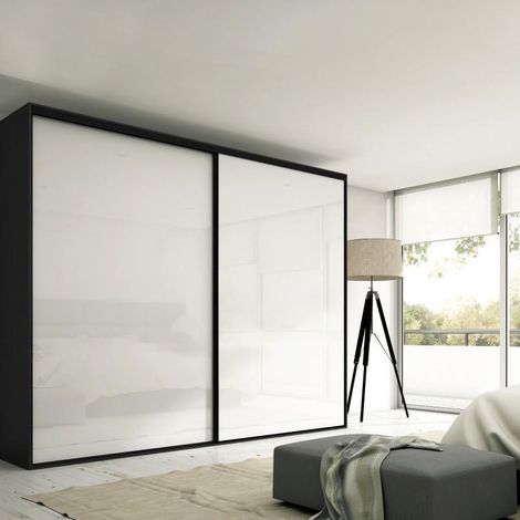 Emuca Kit de herrajes riel puerta corredera negro