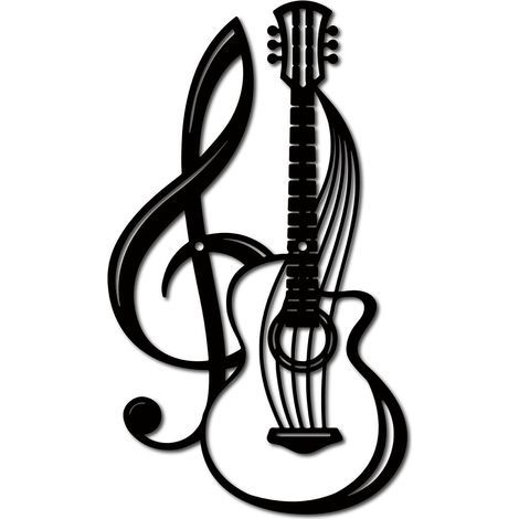 Décoration murale en métal, instruments de musique, guitare noire, ornement suspendu en fer, pour balcon, jardin, maison, salon, décoration intérieure et extérieure