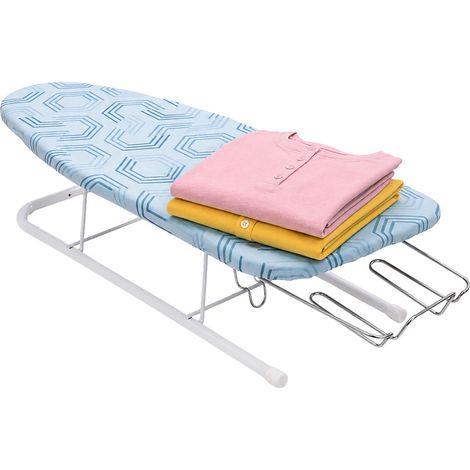 Mini-Tischbügelbrett mit Bügeleisenablage, Blau (1/5)