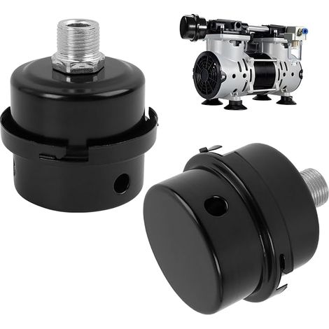 2 Pièces Silencieux De Filtre à Air, Filtre à Air 3/8" 16mm en Métal, Accessoire pour Compresseur d'Air Sans Huile, Améliore Performance et Durabilité filtre silencieux à air comprimé (1/5)