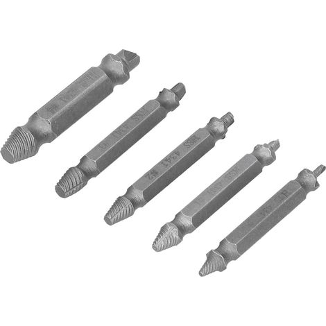 Kit de 5 extracteurs de vis sans tête à double tête pour boulons métalliques, avec boîte en plastique. (1/5)