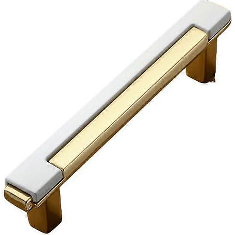 Moderne Möbelgriffe aus goldfarbener Zinklegierung, 96 mm Küchenschubladengriffe, weißgoldfarbene Oberfläche, langlebiges Design (1/5)