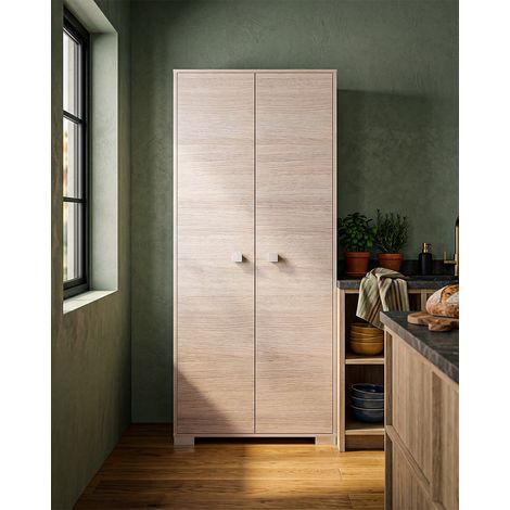 Armadio multiuso Clara 2 ante - Mobile contenitore dispensa salvaspazio - Colore Olmo - 5 ripiani interni - 75x180x35 cm (1/5)