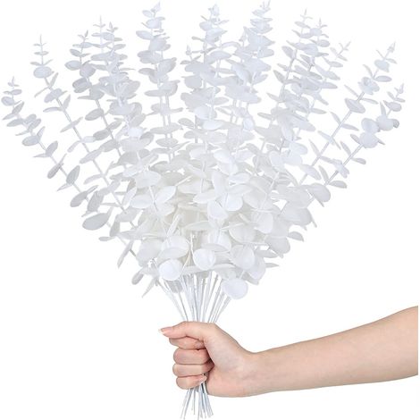 Rameau D'Eucalyptus Artificiel - Faux Feuillage Décoratif Pour Bouquets Mariage Bureau Maison - 20 Pièces (1/5)