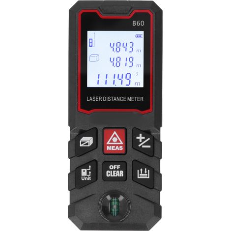 Intelligenter Laser-Entfernungsmesser zur Flächen- und Volumenmessung bis zu 60 Metern mit Wasserwaage (1/5)