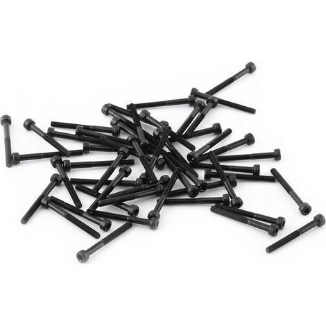Jeu de 50 vis à tête hexagonale creuse M3 noires (M330mm, partiellement filetées) (1/5)