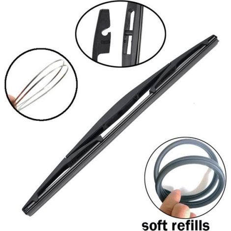 Balai Essuie-Glace - Caoutchouc Naturel Haute Résistance - Pour Nissan Micra K13 2010 à 2020 - Lot de 3 Pièces (1/4)