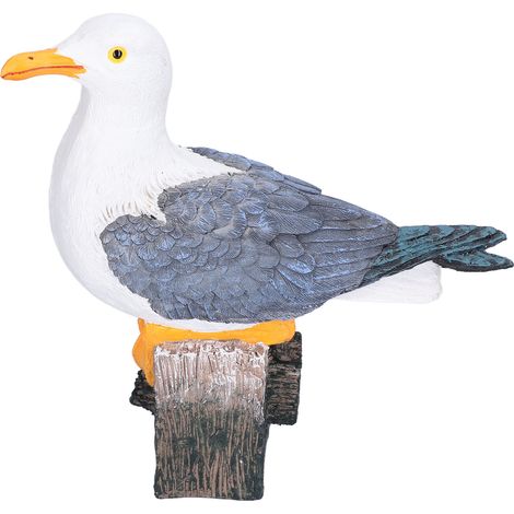 Petit goéland sur bois, résine réaliste, décoration animale pour maison, ornement de bureau, modèle factice. (1/5)