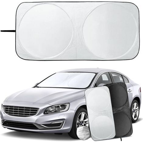 JSSEVN - Universal Car Sunshade, Foldable Front, UV Protection, Fits Most Vehicles (150 x 70 cm) (1/5)