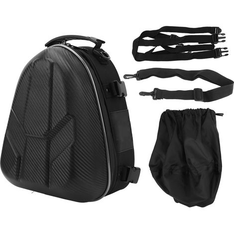 Sacoche casque moto imperméable coque rigide grande capacité extensible bande réfléchissante fond pour moto cross (1/5)