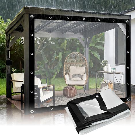 Bâche transparente avec œillets pour l'extérieur Transparent 4 x 5 m (1/5)